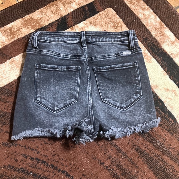 Kancan Fly Buttom Ultra High Rise Denim Black Shorts Size 25 - Picture 3 of 5